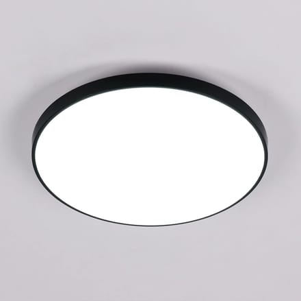 Plafondlamp - 27cm - Klein - LED - 24W - 6500K - Koel Wit Licht - Ronde - Zwart - IP54