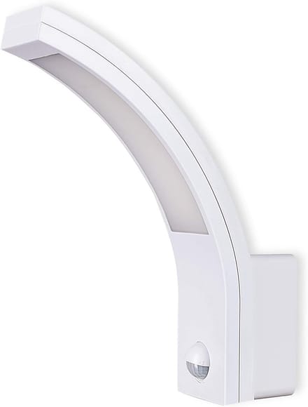 Moderne LED Buitenlamp met Sensor - 10W - Wit - Bewegingsmelder en Schemerfunctie - IP54 Waterdicht