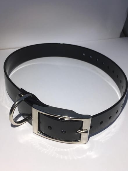 Halsband BioThane GOLD - ZWART - 450mmX19mm - dubbele gesp