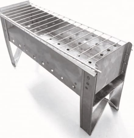 BBQ voor Arrosticini - 40 cm - met houtskool - plaats voor 25 stokjes