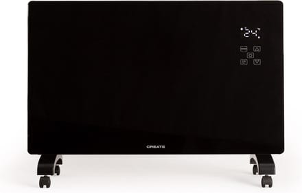 CREATE WARM CRYSTAL 2000W Wifi - glazen stralingsconvector- Op wielen- WIFI-  2 vermogens- Zwart