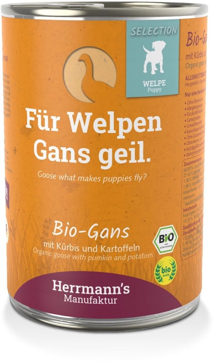 Herrmann's Bio Puppy Gans met pompoen 400 gr. - per 6 stuks