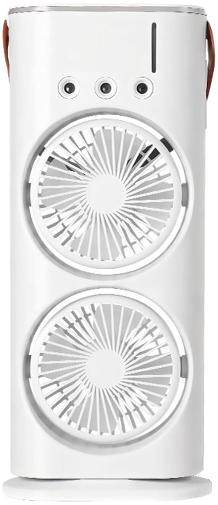 LISM-Draagbare 3-in-1 oplaadbare sproeier met dubbele ventilator, watertank en 3 sproeikoppen - Wit
