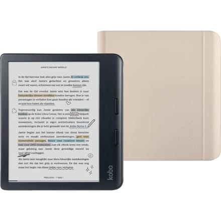 Kobo Libra Colour Zwart + Sleep Cover Beige