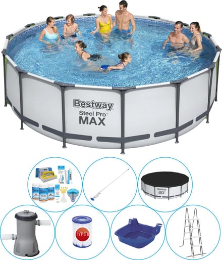 Steel Pro MAX Rond 457x122 cm - Zwembad Combinatie Deal