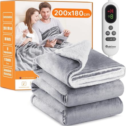 Elektrische Deken met Automatische Uitschakeling - 180 x 200 cm, 10 Warmtestanden, Auto-Off-Timer