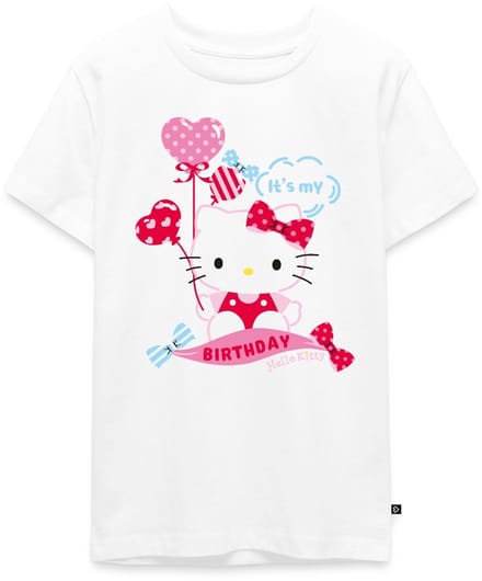 Hello Kitty Met Ballonnen Jarig Ontwerp Premium T-Shirt Tiener