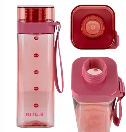 Kite Bidon Waterfles Vierkant Roze 550 ml Tritan