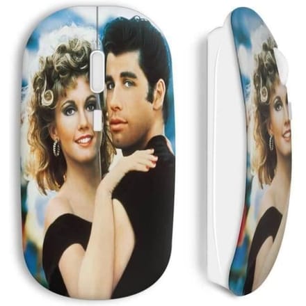 Souris sans fil - Grease - Olivia Newton John - Clé USB wifi - Compatible Mac et PC - Blanc