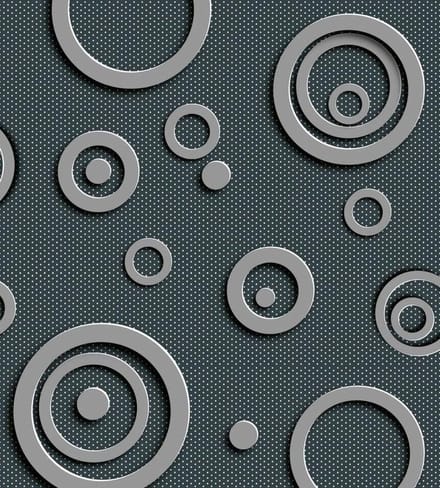 Fotobehang - Metal Circles 225x250cm - Vliesbehang
