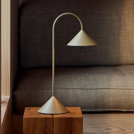 FRANDSEN LED tafellamp op batterijen Grasp, zandgrijs, hoogte 47 cm