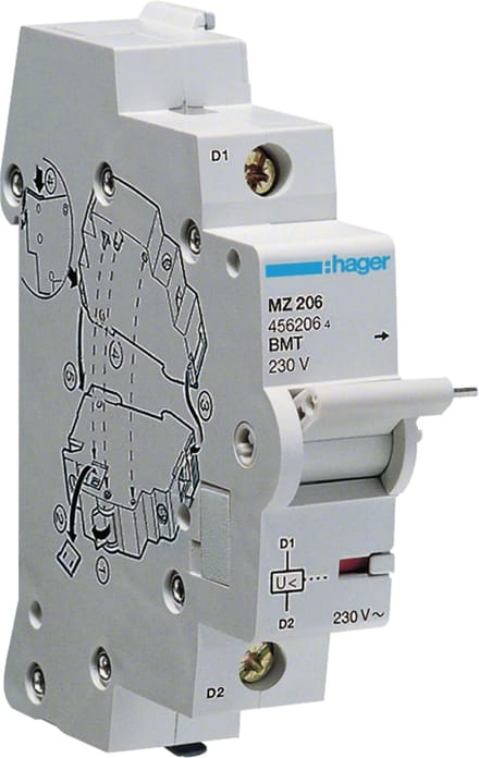 Hager MZ206 MZ206 Onderspanningsafschakelspoel 230 V 1 stuk(s)