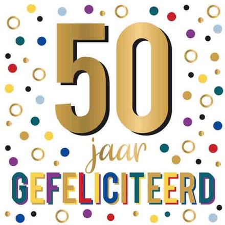 Verjaardagskaart - Daisy - XL Kaart - 50 Jaar Gefeliciteerd - 1 Stuk