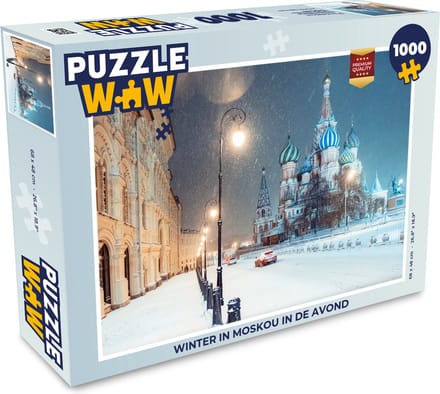 Puzzel Winter in Moskou in de avond - Legpuzzel - Puzzel 1000 stukjes volwassenen
