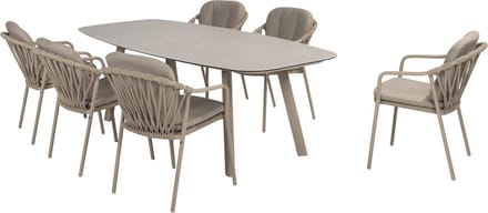 Manitoba Manolo dining tuinset 240x103xH75 cm 7 delig latte Taste 4SO