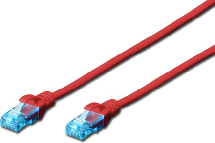 Digitus DK-1512-020/R RJ45 Netwerkkabel, patchkabel CAT 5e U/UTP 2.00 m Rood Verdraaide paren 1 stuk(s)