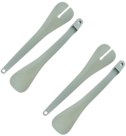 Fackelmann 9342050 Set van 2 klikbare saladebestek, set saladebestek, saladelepel, Plastic, Lichtgroen, 30,5 x 6,5 x 3,5 cm