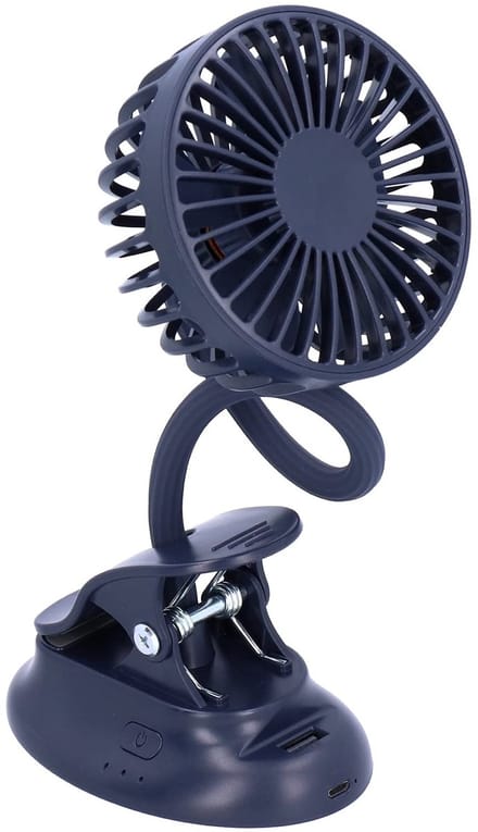 Draagbare Clipventilator - Flexibele Buigbare Bureauventilator - Oplaadbare USB-ventilator - Donkerblauw - Persoonlijke Ventilator - Gesc