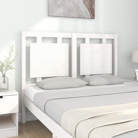 vidaXL - Hoofdbord - 125,5x4x100 - cm - massief - grenenhout - wit