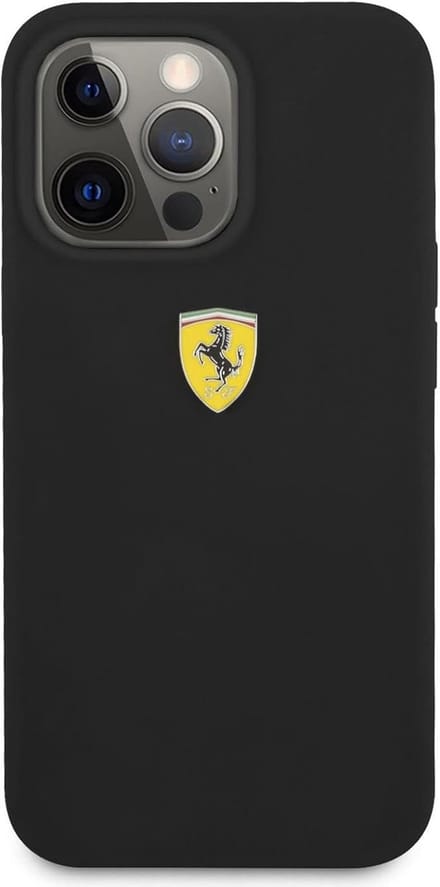 Ferrari Silicone Back Case - Geschikt voor Apple iPhone 13 Pro (6.1") - Zwart