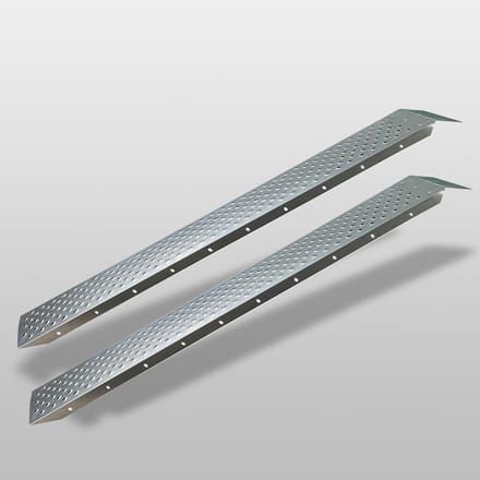 TRUTZHOLM 2 x oprijplaat 180 cm draagvermogen 400 kg staalgrijs geprofileerd laadplatform Oprijplaat
