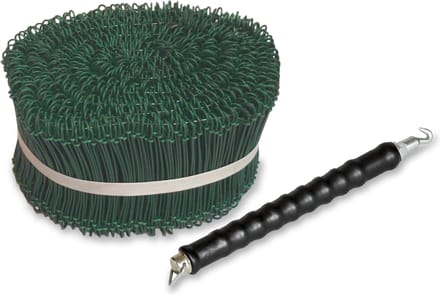 Kortpack - Geplastificeerde Drilbinders 1.6mm dik x 100mm lang + Drilbindertool - Groen - 1000 Drilbinders + 1 Aantrektool - PVC- gecoate Snelstroppers - (099.9099)