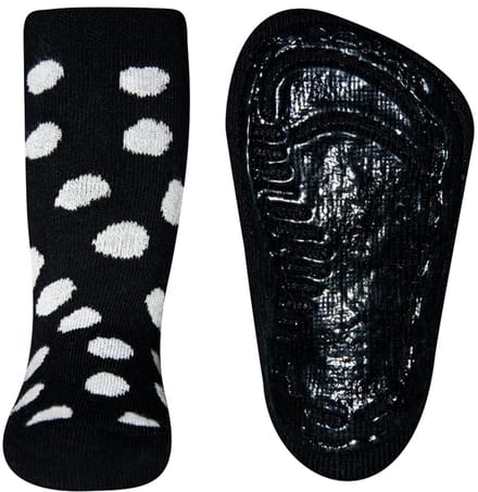 Ewers antislip sokken zwart met witte stippen