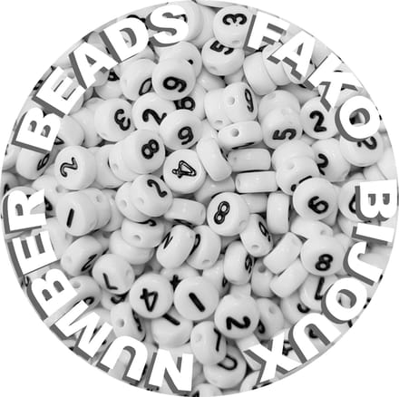Fako Bijoux® Cijferkralen - Number Beads - Acryl Kralen - 250 Stuks - Wit