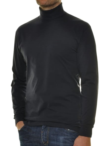 Ragman Long Sleeve Uni Col T-Shirt Single Jersey Marine / male