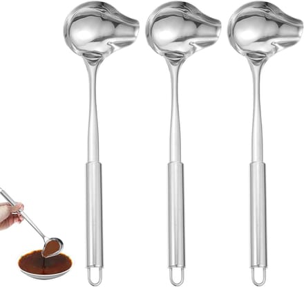 Solidchoice - Set van 3 RVS Sauslepels met Duck Bill Design
