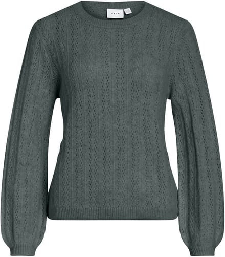 VILA - VILIGA POINTELLE L/S O-NECK TOP -NOOS - Dames - Gebreide truien