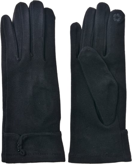 Clayre & Eef Handschoenen Winter 9x23 cm Zwart Polyester