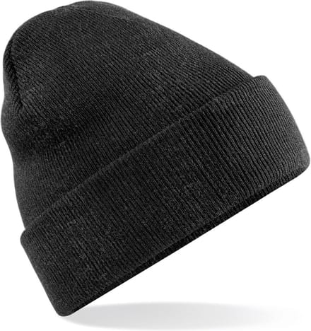 Beechfield Basic dames / heren beanie wintermuts - 100% soft Acryl - antraciet - Super soft - Brede omslag band