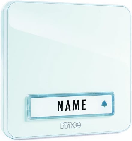 Moderne belplaat met naamplaatje 1-voudig wit 12V/1A