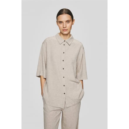 MSCH Copenhagen Mschviana Ginia 3/4 Shirt Dames - Jurken - Beige - Maat M/L