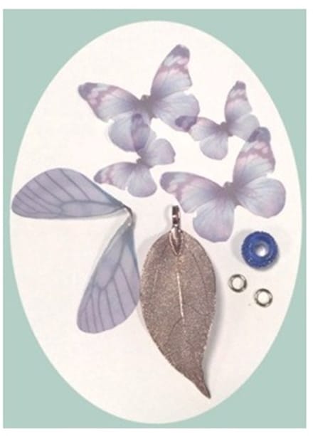 Real Leaves & Organza Butterflies Set
