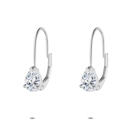 Twice As Nice Oorbellen in zilver, druppel zirkonia