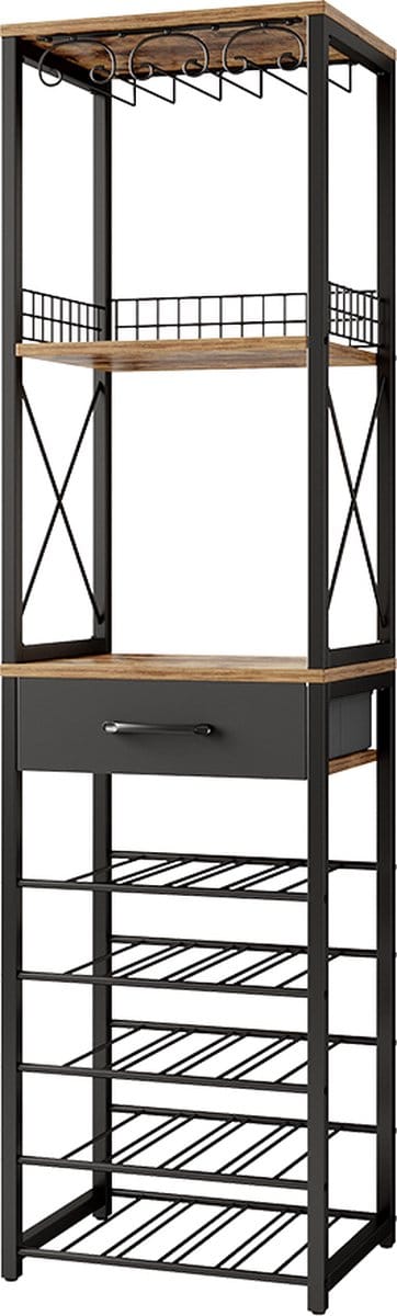 Vicco Porto Wijnrek – 40 x 147.5 cm met lade Eiken rustiek