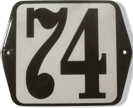 Huisnummer standaard nummer 74