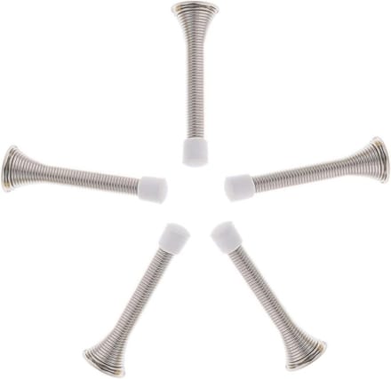 Set van 5 Zilveren Verende Deurstops voor Wandbescherming