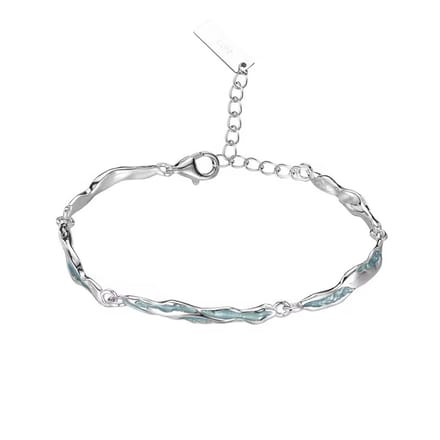 Zilveren armband met blauw glazuur