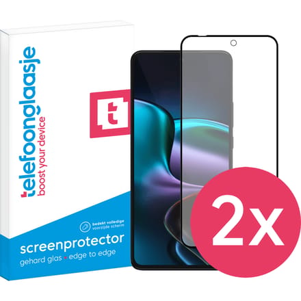 DuoPack: Motorola Edge 30 screenprotector gehard glas Edge to Edge