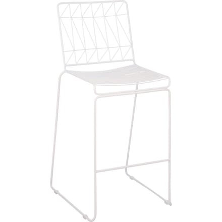 Mica Decorations  Bueno Barkruk voor Buiten - 53 x 55 x 108 cm - Wit