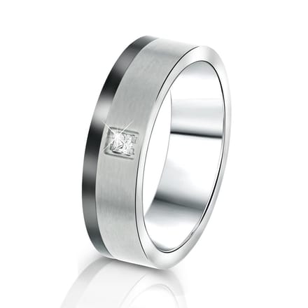 Lucardi Dames Vriendschapsring Tokyo - Ring - Cadeau - Titanium - Zilverkleurig