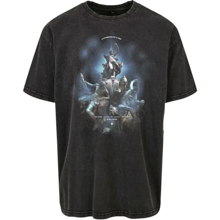 T-shirt met motief- en statementprint, model 'PUISSANCE LA MER'