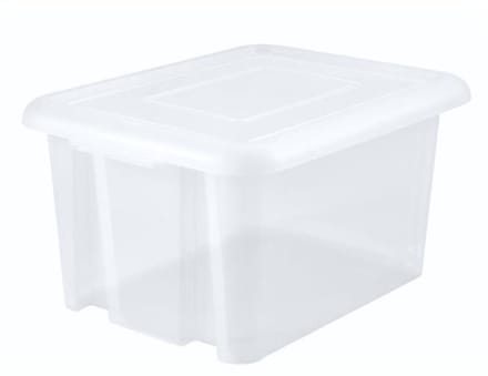 EDA Opbergbox 80L - wit - stapelbaar - L56 x B50 x H36 cm - kunststof - Bak/doos met deksel