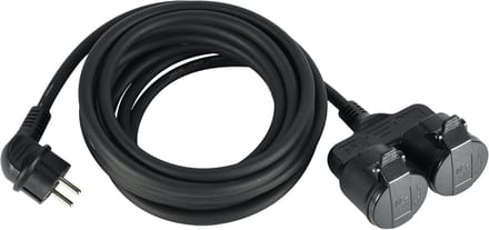 Bouwplaats Verlengkabel 5M, Rubber Kabel IP44 voor Buitengebruik met 2-weg Koppeling