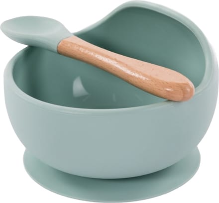 Bo Jungle - B-Suction Bowl Silicone & Spoon Blauw