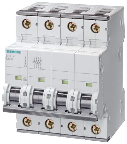 Siemens 5SY4 6A B-Curve 3P+N Aardlekschakelaar - 5SY46066