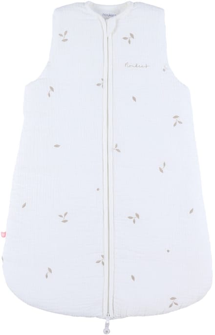 Noukie's F&O Slaapzak Met Bordeersel - Maat 70 cm - Gewatteerde Mousseline - Wit